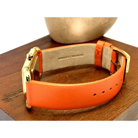 Tory Burch Women\'s Watch TBW7201 Quartz Tank Cream Dial Gold Orange Leather Band main image 11